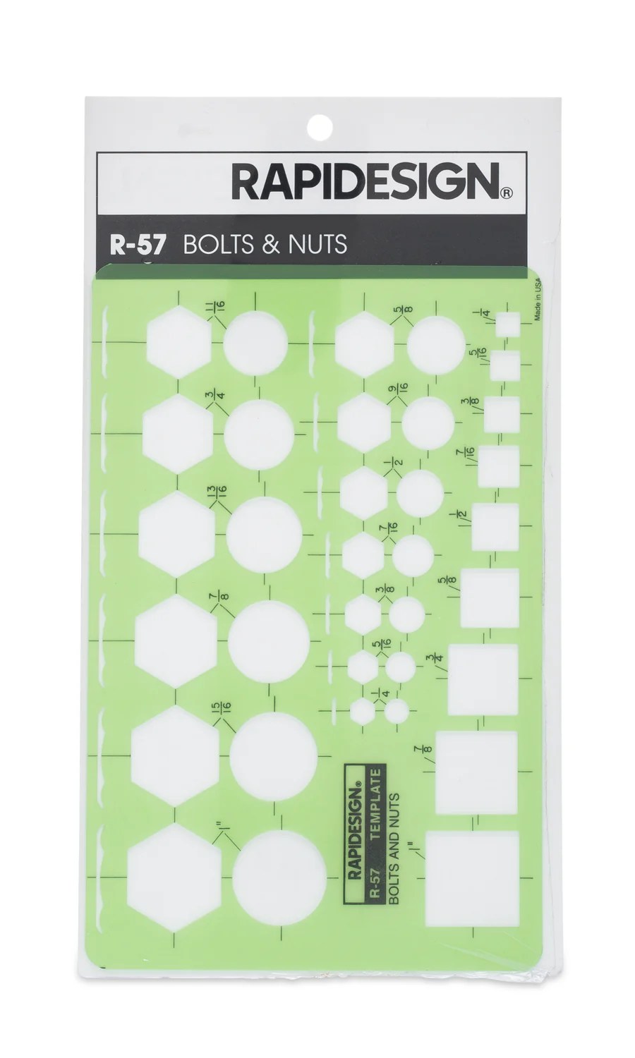 Rapidesign® Bolts & Nuts Template Chartpak Factory Store