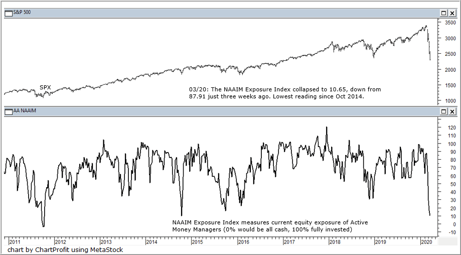 Stock market sentiment charts week end 20th March 2020