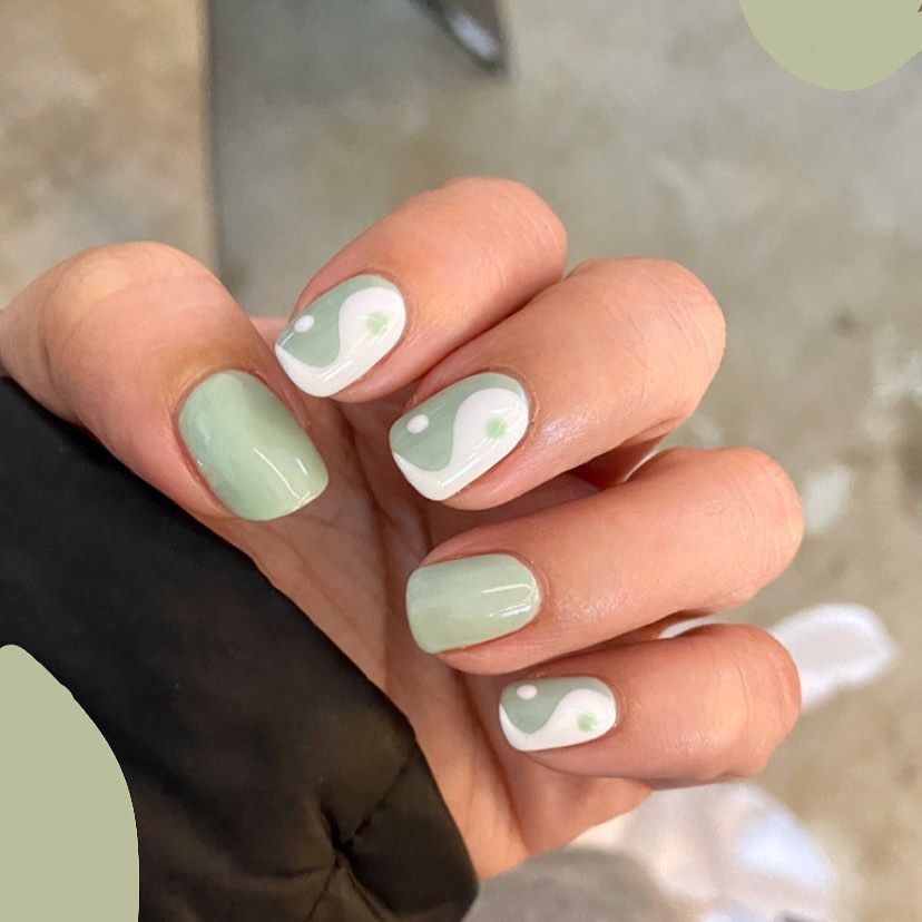 Square Nails_ Sage Yin Yang