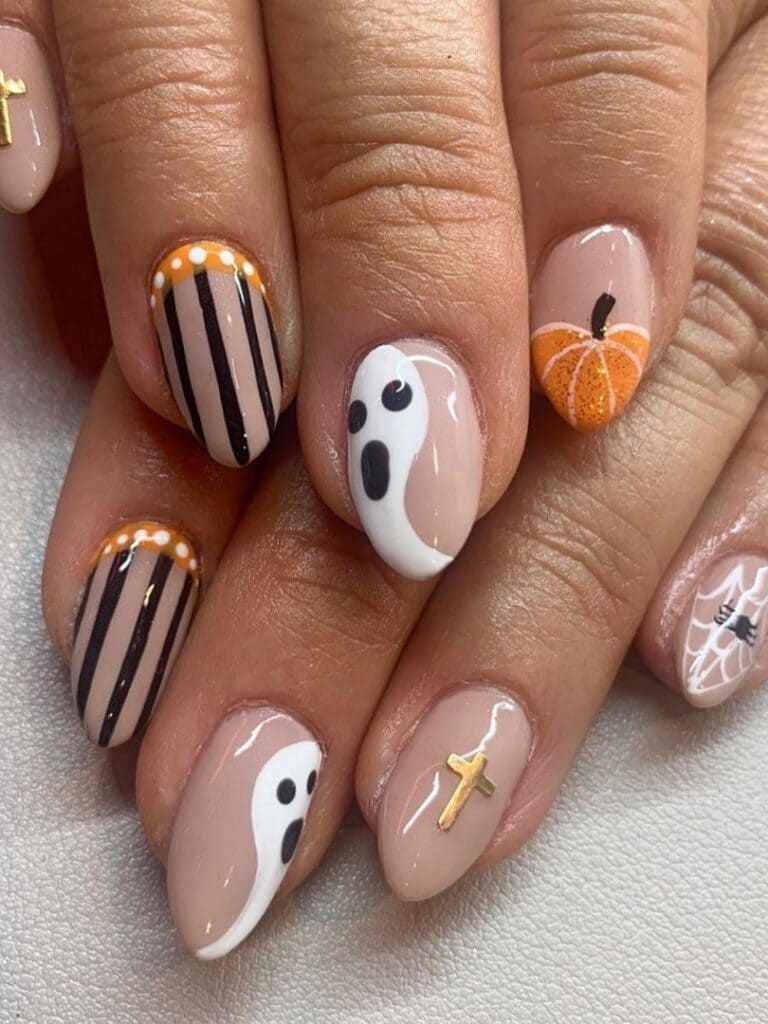 50+ Spooky Ghost Nails For Halloween Chasing Daisies