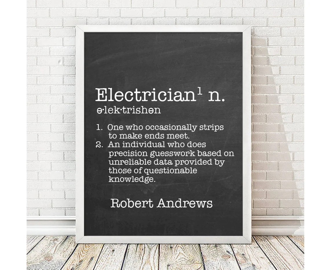Personalized Electrician Definition Print