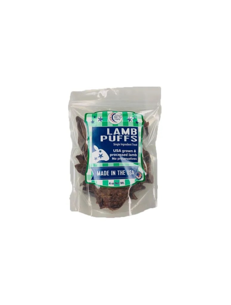 The American Made Treat Company Lamb Puffs, Lamb Lung Dog Treat, 4oz