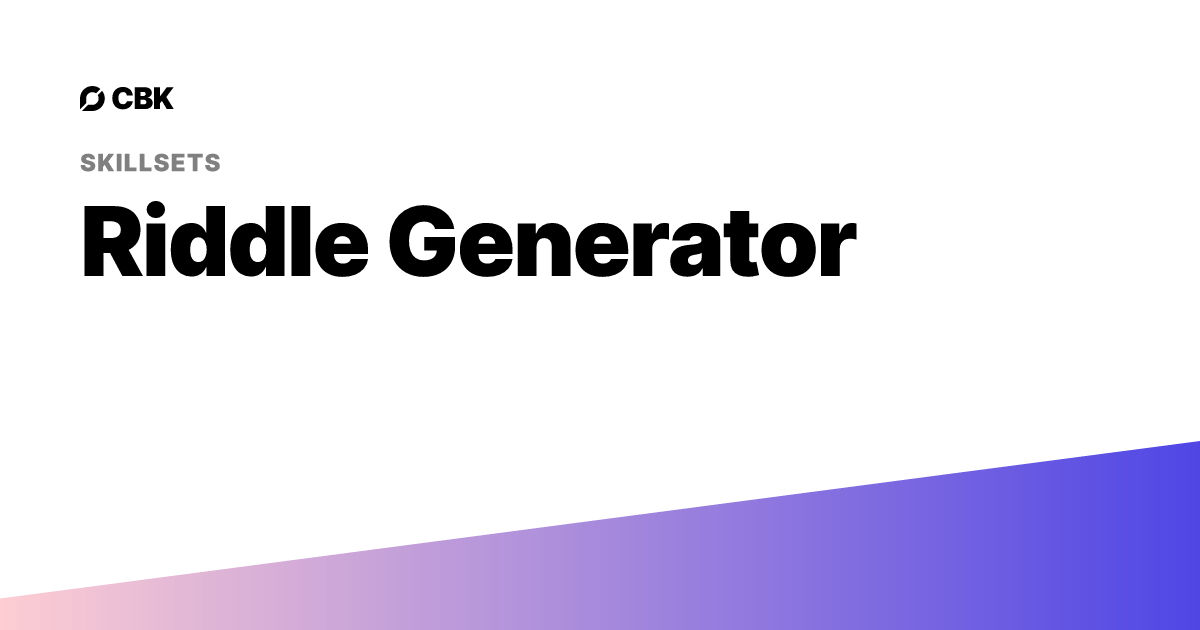 Riddle Generator