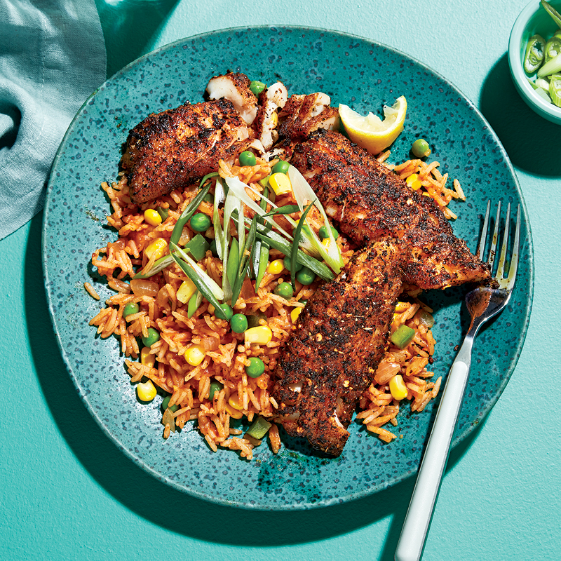Blackened Red Snapper With Spicy Cajun Rice Chatelaine