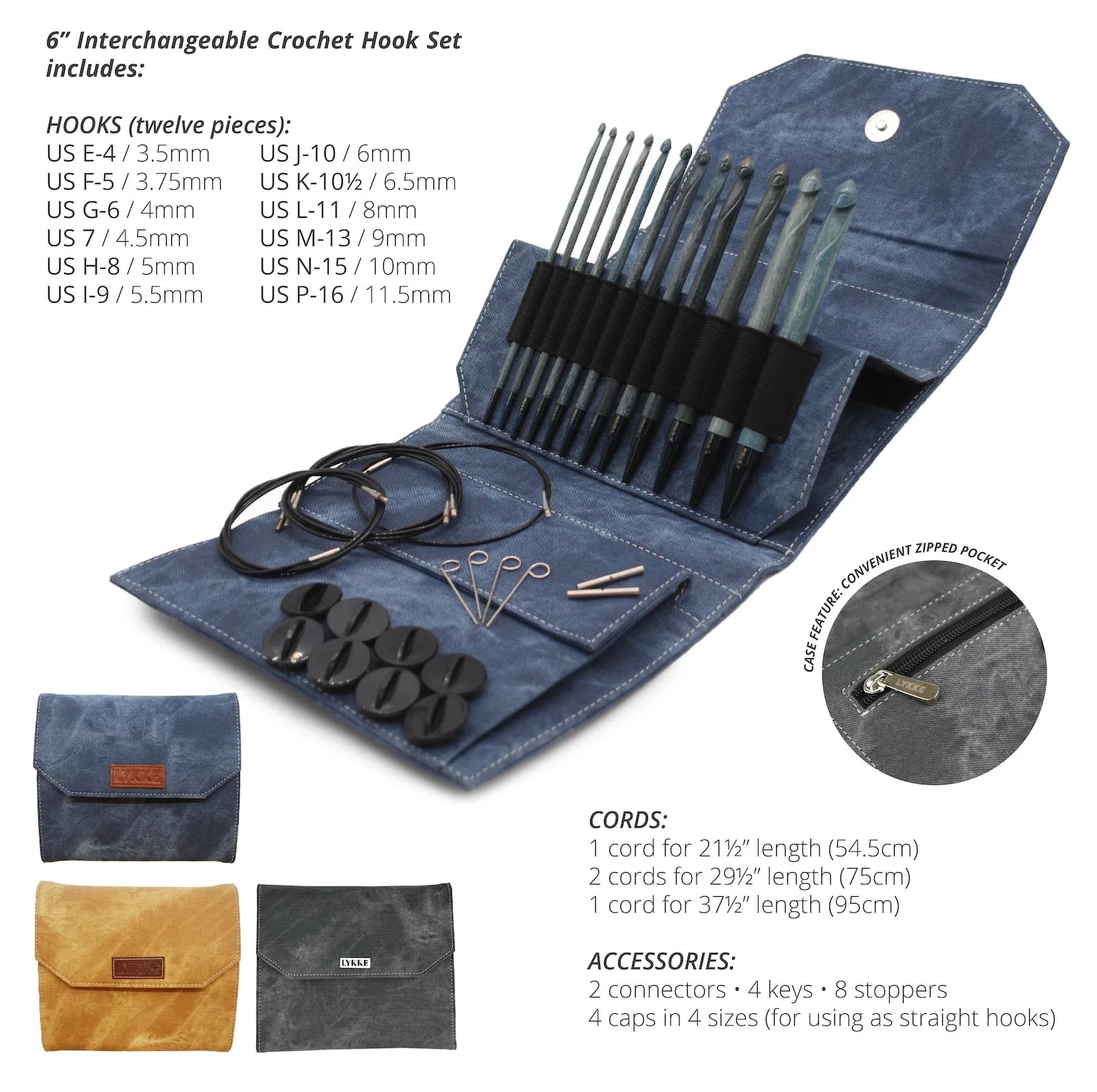 Lykke Interchangeable Tunisian Crochet Hook Set ChattanoogaYarnCo