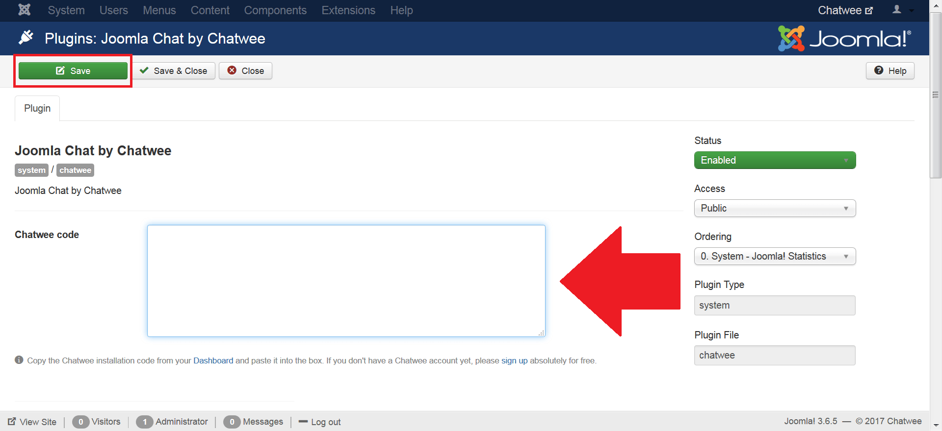 Joomla chat extension installation instructions Chatwee