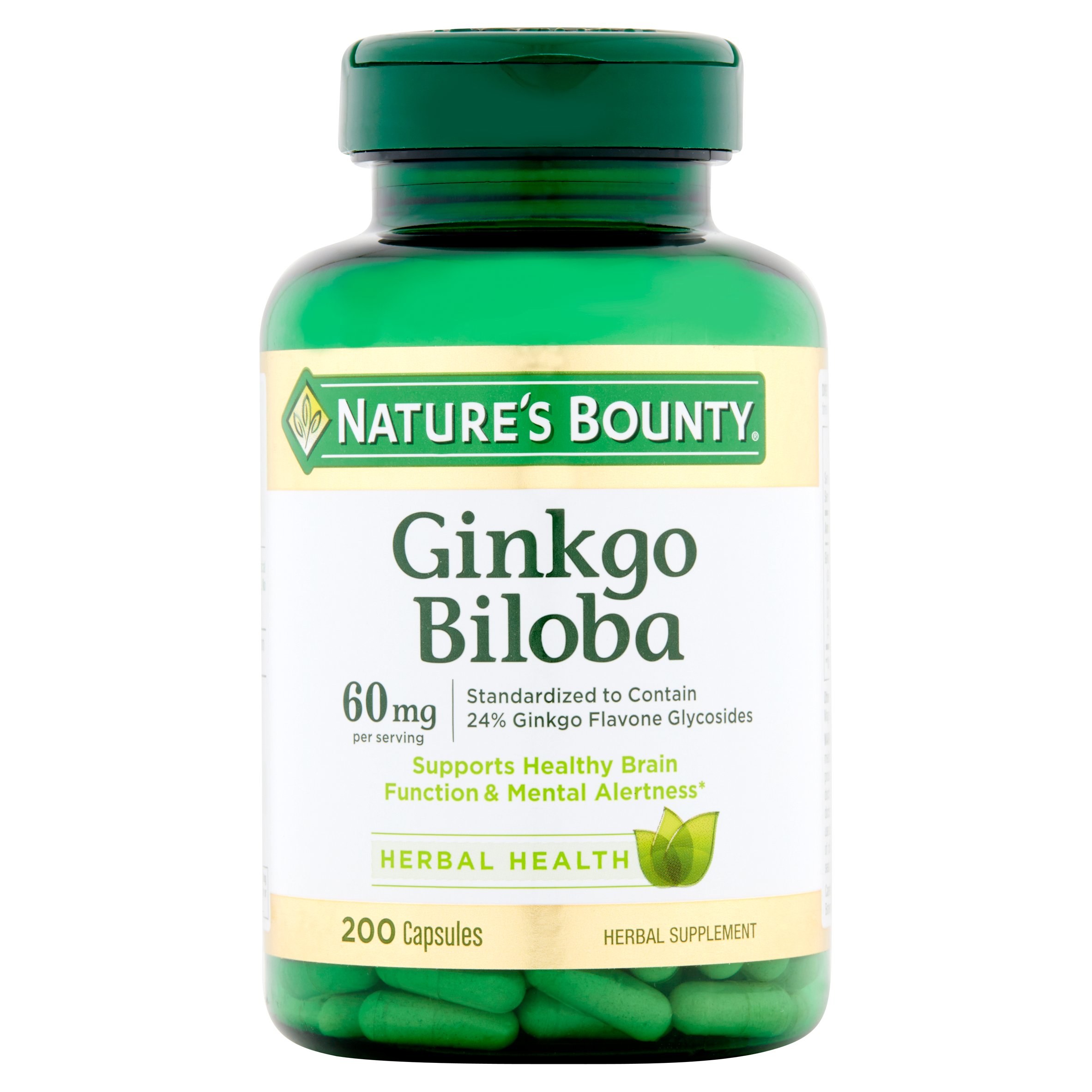 Nature’s Bounty Ginkgo Biloba Capsules, 60 mg/serving, 200 counts