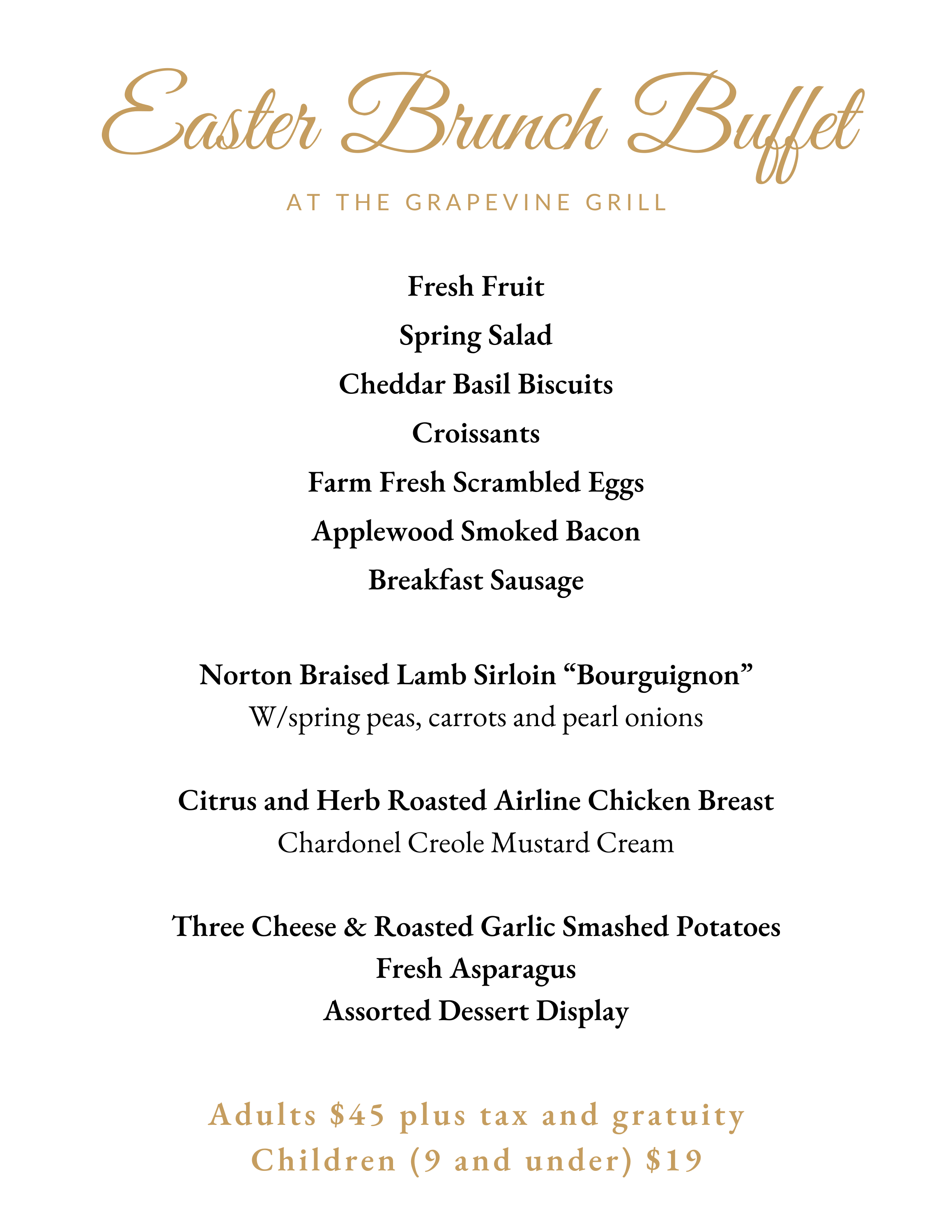 Easter Brunch menu (2) Chaumette
