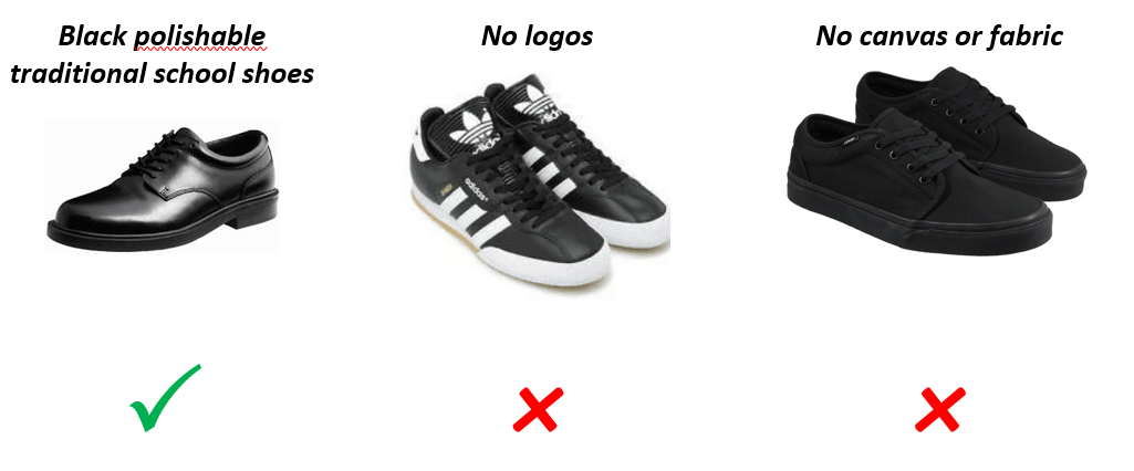 black polishable trainers