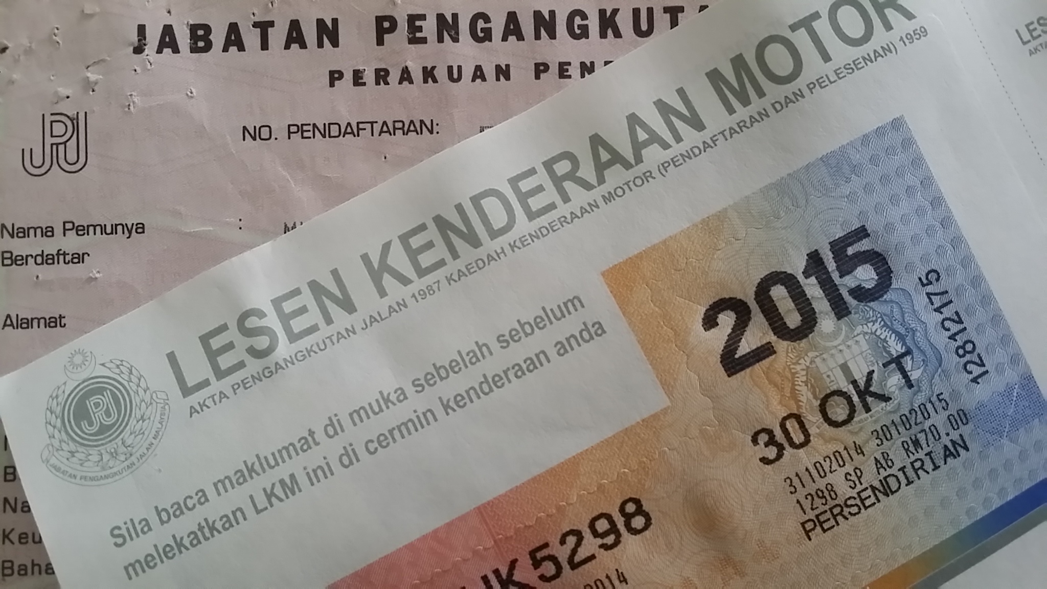 road tax motosikal Miki Hawk
