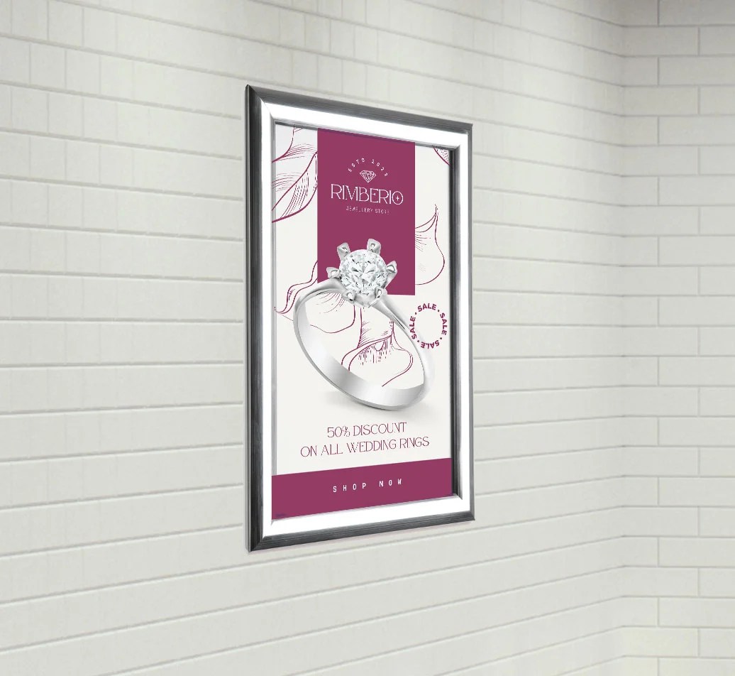 Silver Poster Frames A5 A0 Aluminium Silver Snap Frames