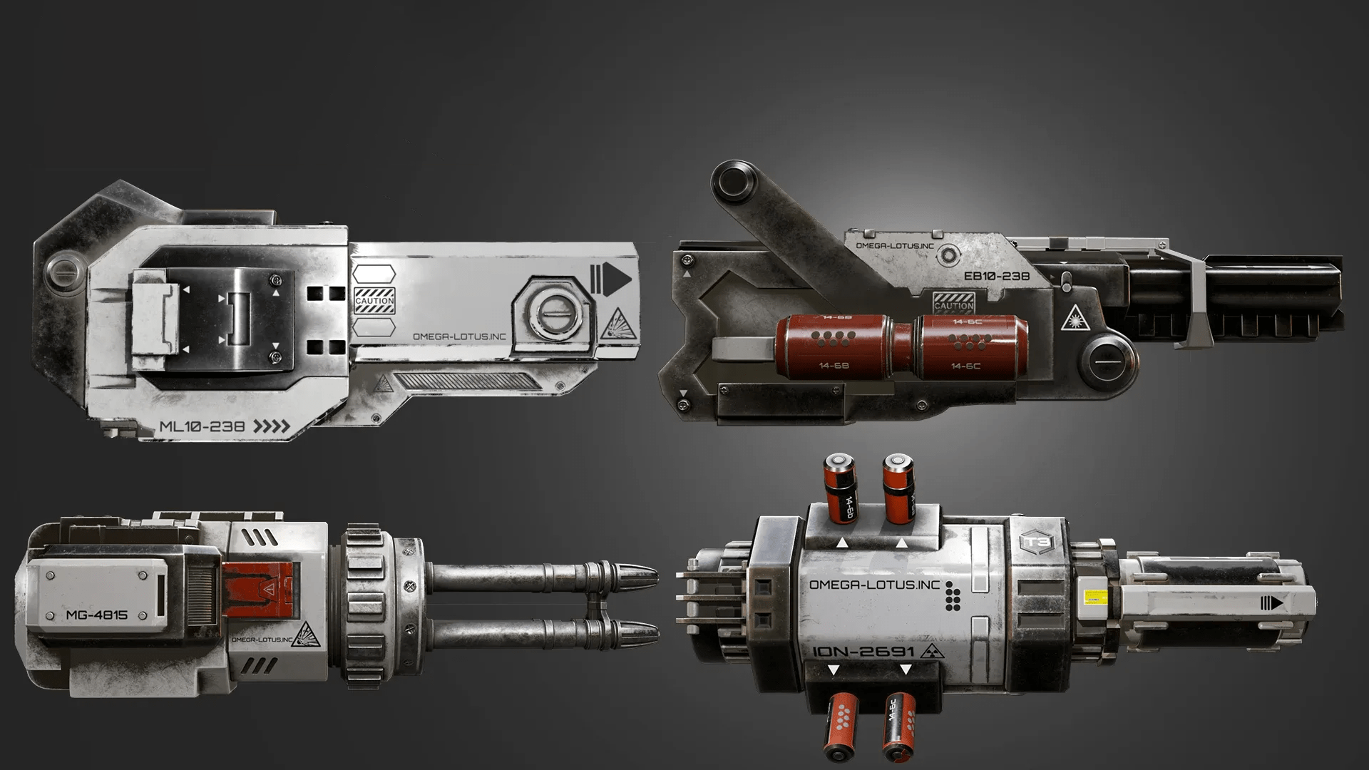 Artstation 4 simple science fiction weapons C5784 cheapcg
