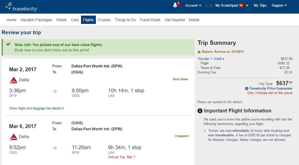 Cheap Flights Dallas to Honolulu / Maui 638658 r/t Delta
