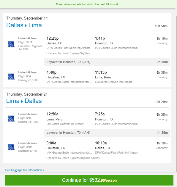 Cheap Flights Dallas to Lima, Peru 498533 r/t United