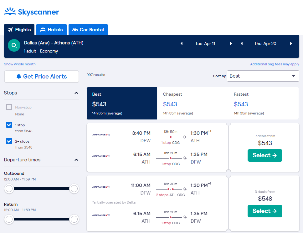 Cheap Flights Dallas to Athens 531544 r/t [SepNov, MarApr