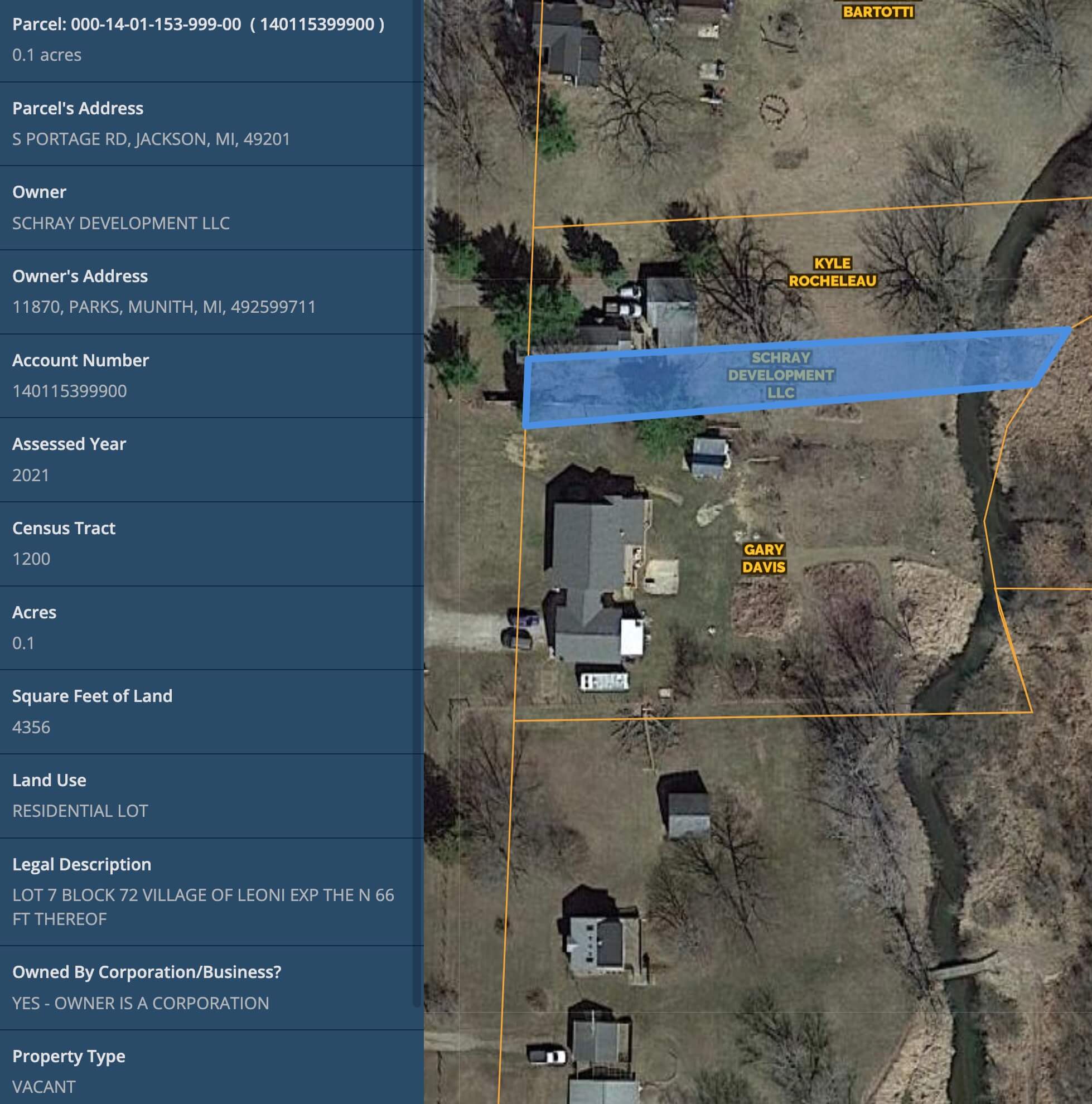 Creekfront Land! About 33 Ft Wide Creekfront Land by Owner