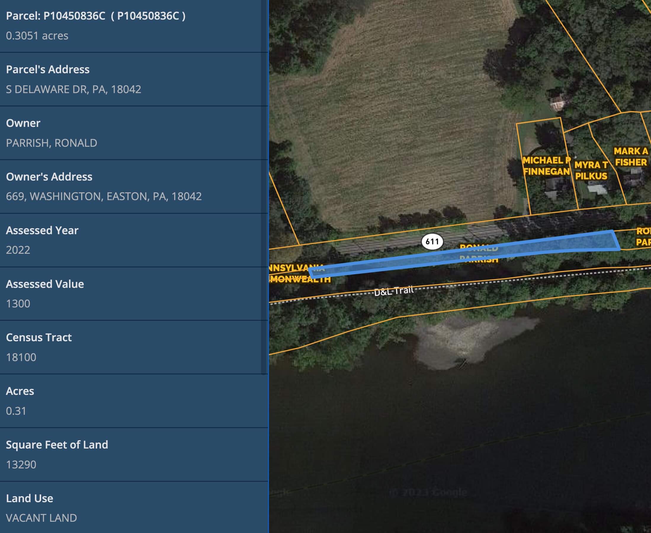 Land on Delaware River! Rare Under 5,000 Land on Delaware River!