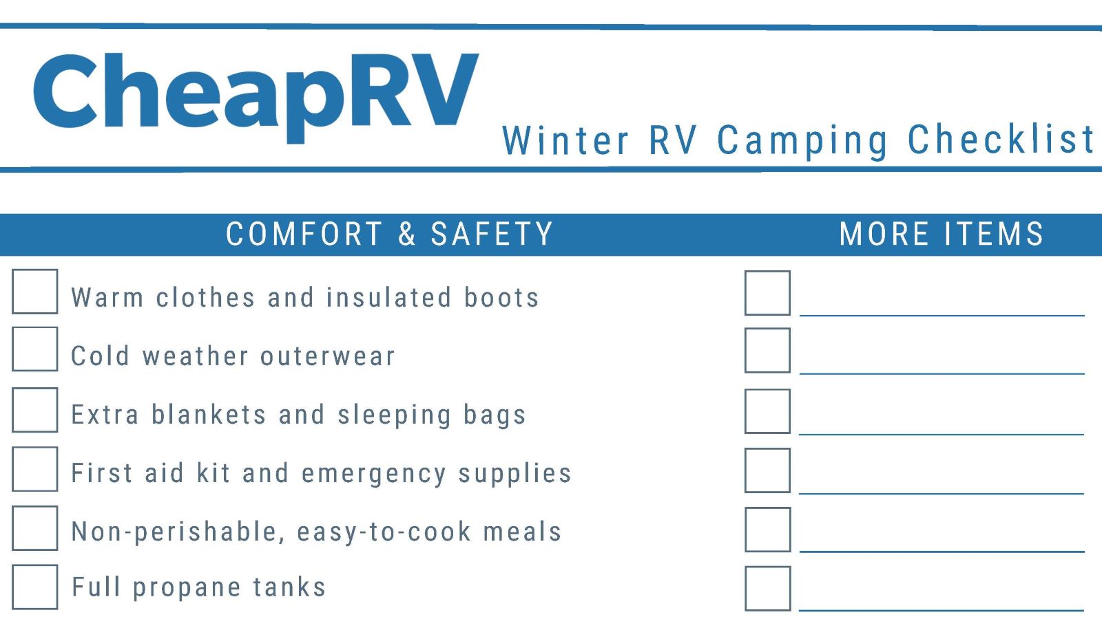 Winter RV Camping Checklist: A Comprehensive Guide For Comfort And