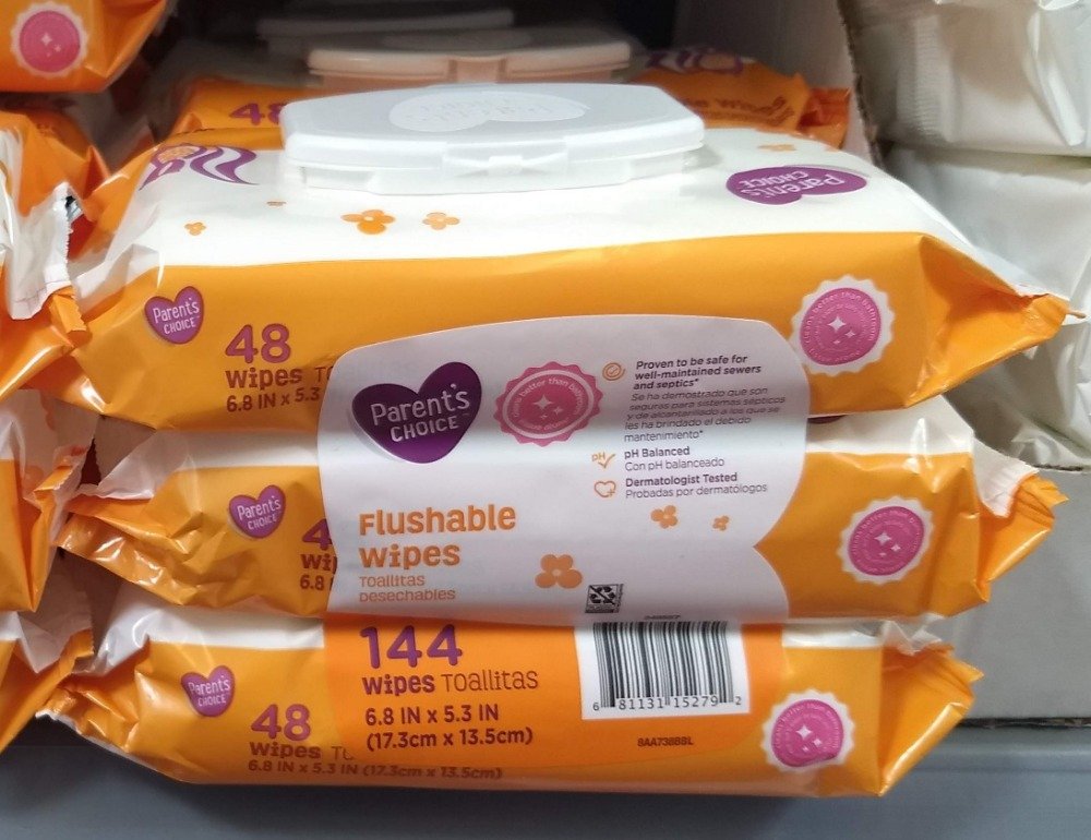 Parent's Choice Flushable Wipes Walmart Made in the USA Cheap Simple Living