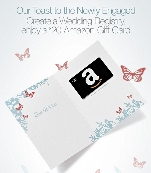 FREE 20 Amazon Gift Card w/ Wedding Registry Sign Up cheapskat