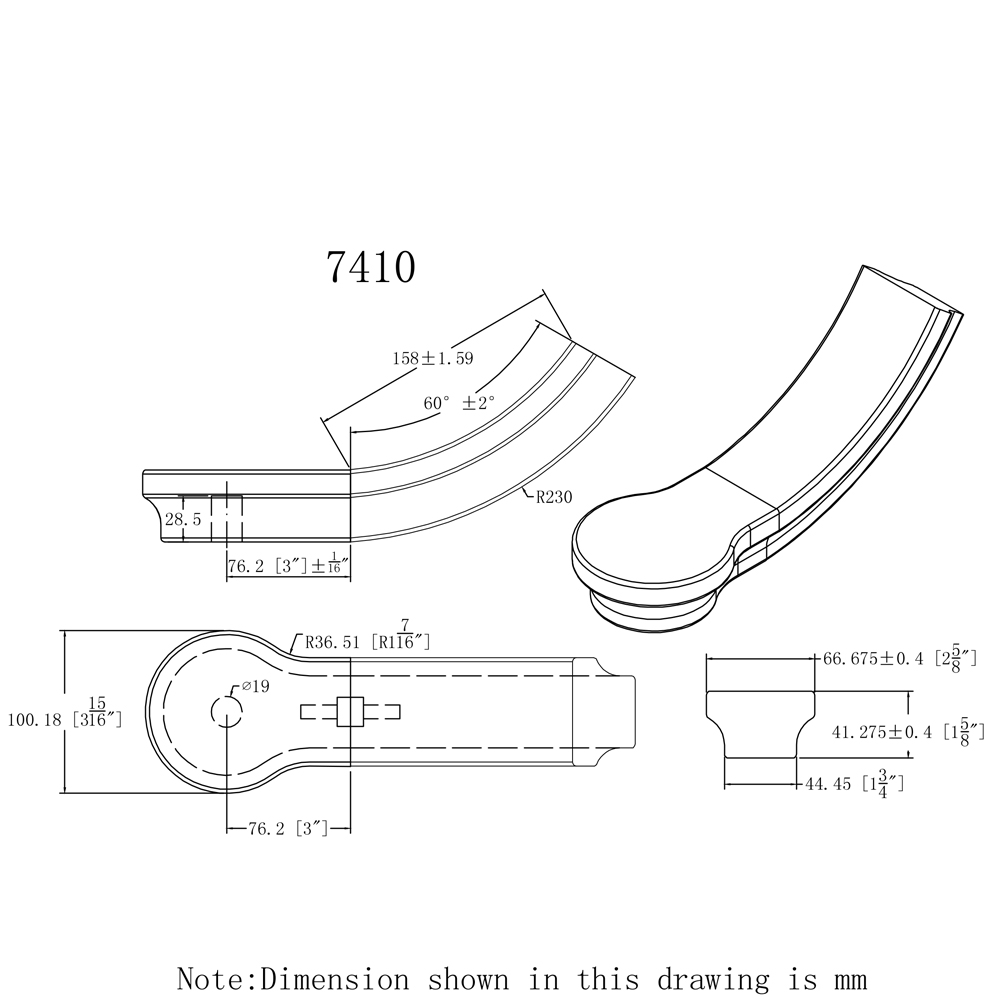 7410 Start Easing with Cap Wood Handrail Fitting Cheap Stair Parts