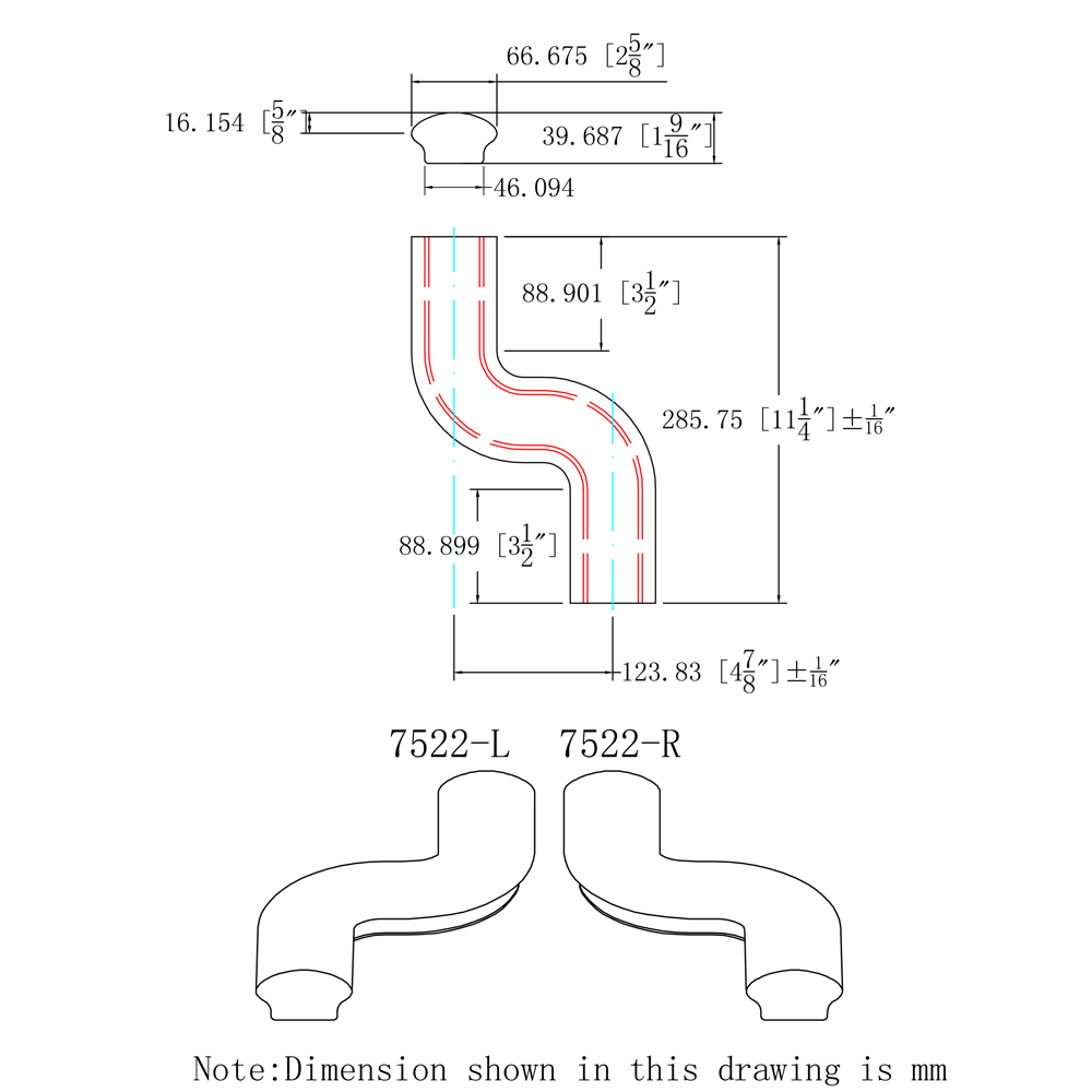7522R Right STurn Wood Handrail Fitting Cheap Stair Parts