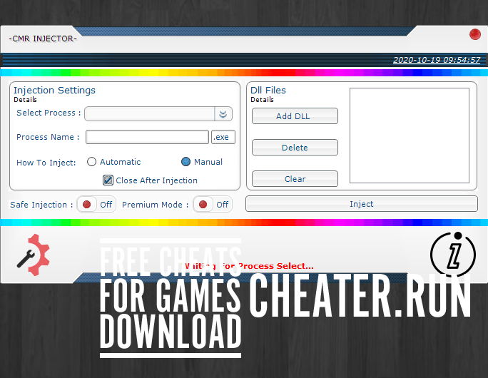 Download injector CmRInjector Undetected for all games (CSGO, GTA5