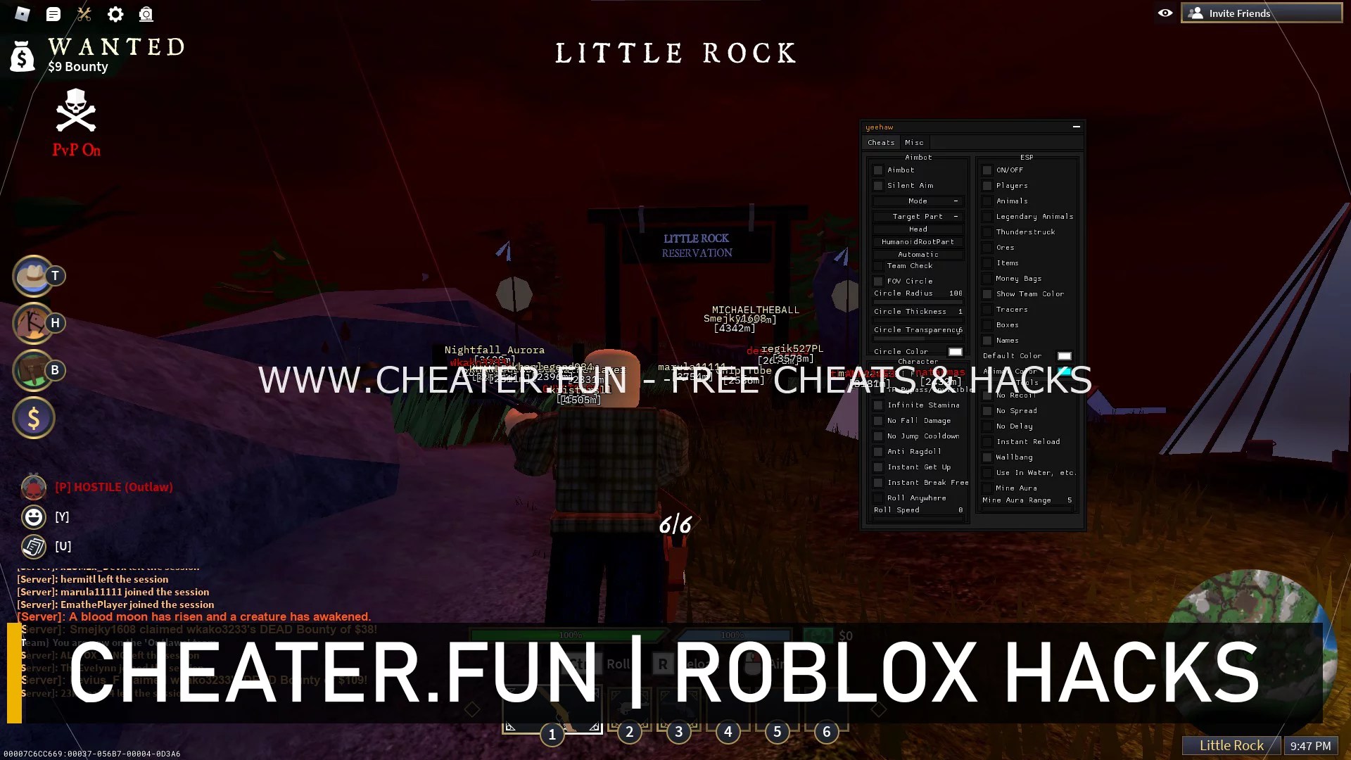 Roblox Free Script The Wild West ESP, Aim, Tools, Mine Aura, Player
