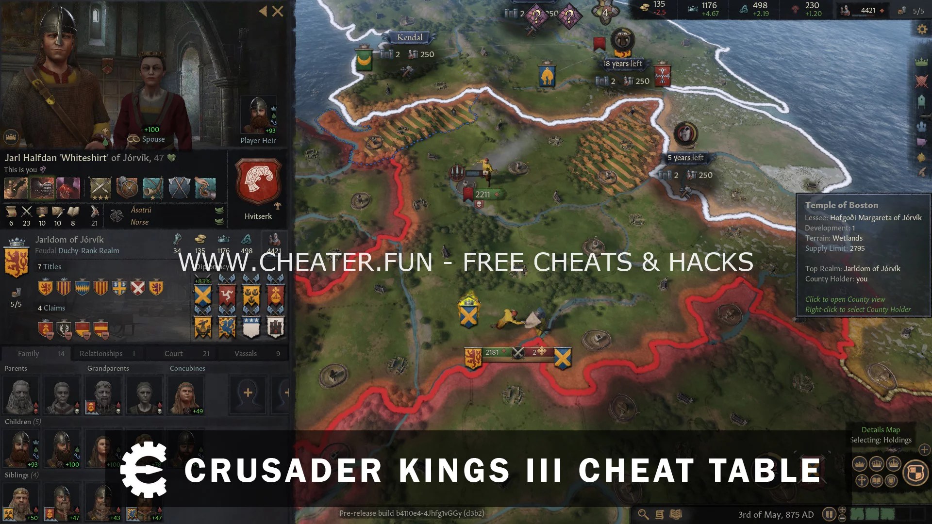 Crusader Kings III Cheat Tables 2022
