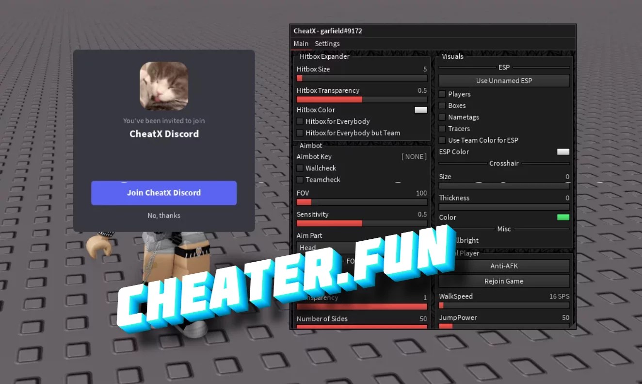 CheatX Universal ROBLOX Aimbot, Hitbox Expander and ESP script