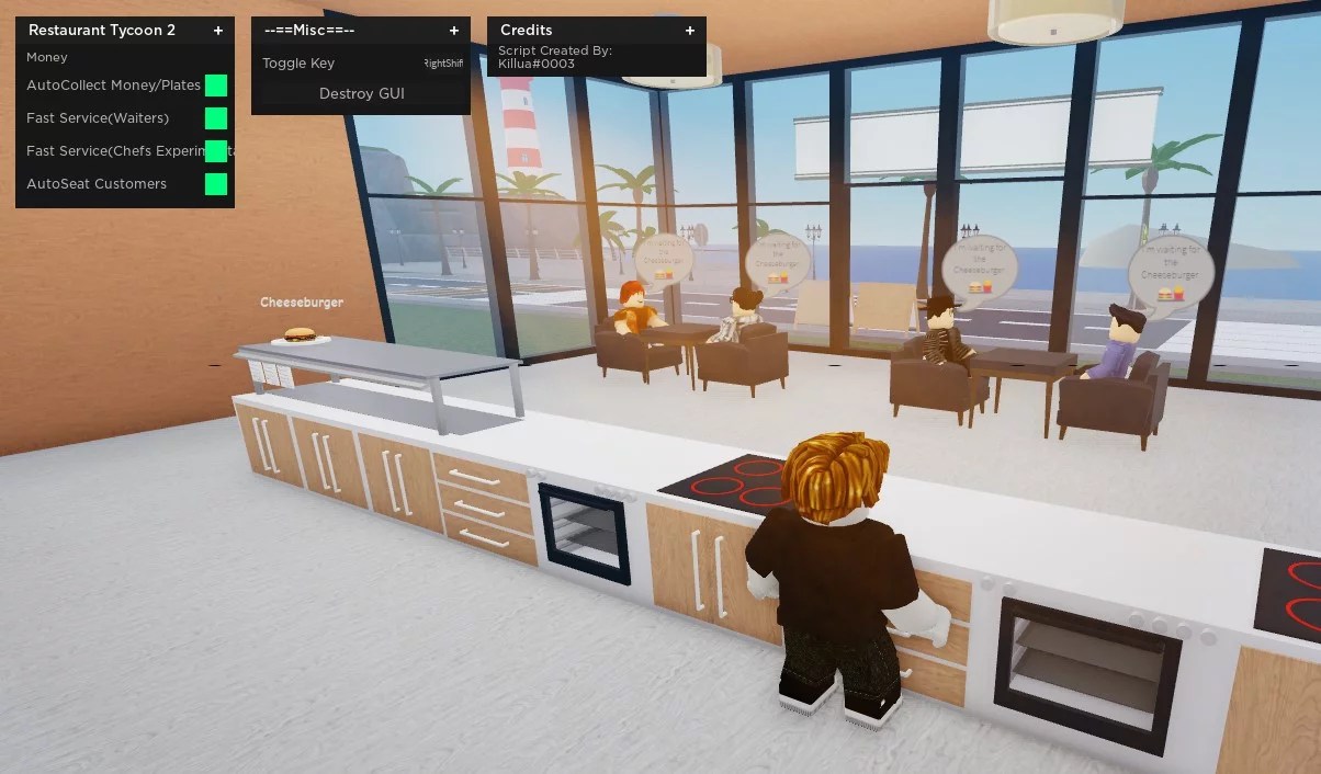Restaurant Tycoon 2 Script AutoCollect Money Plates, More