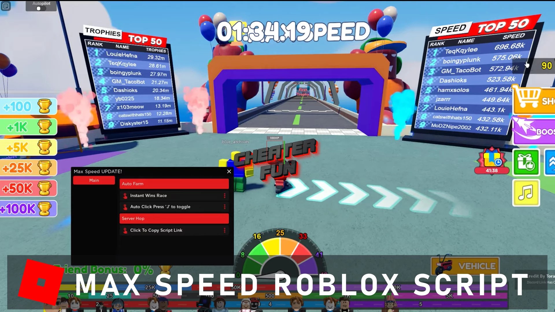 Max Speed Script Pastebin AUTO FARM, AUTO CLICKER, INSTANT WIN