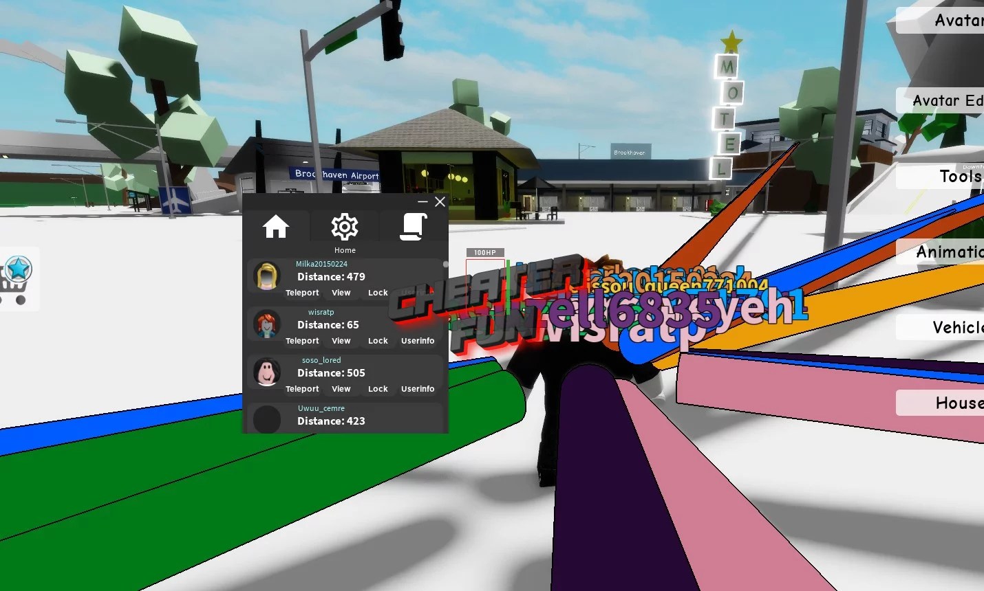 Roblox Brookhaven RP Script Troll GUI, Teleports