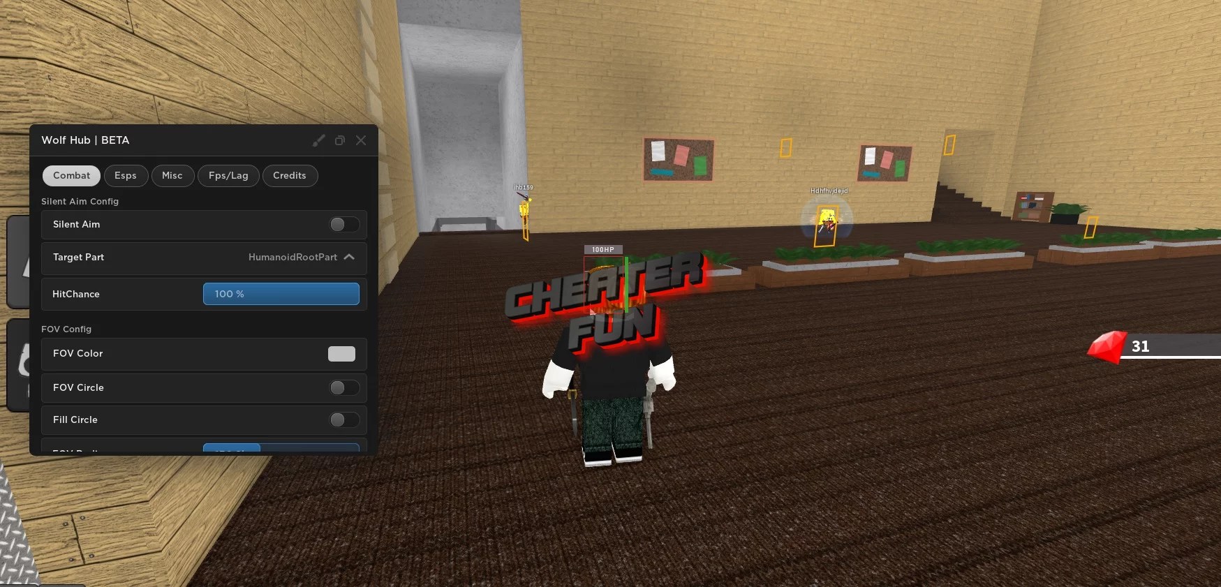 KAT Roblox Cheat Silent Aim, ESP, FOV & More