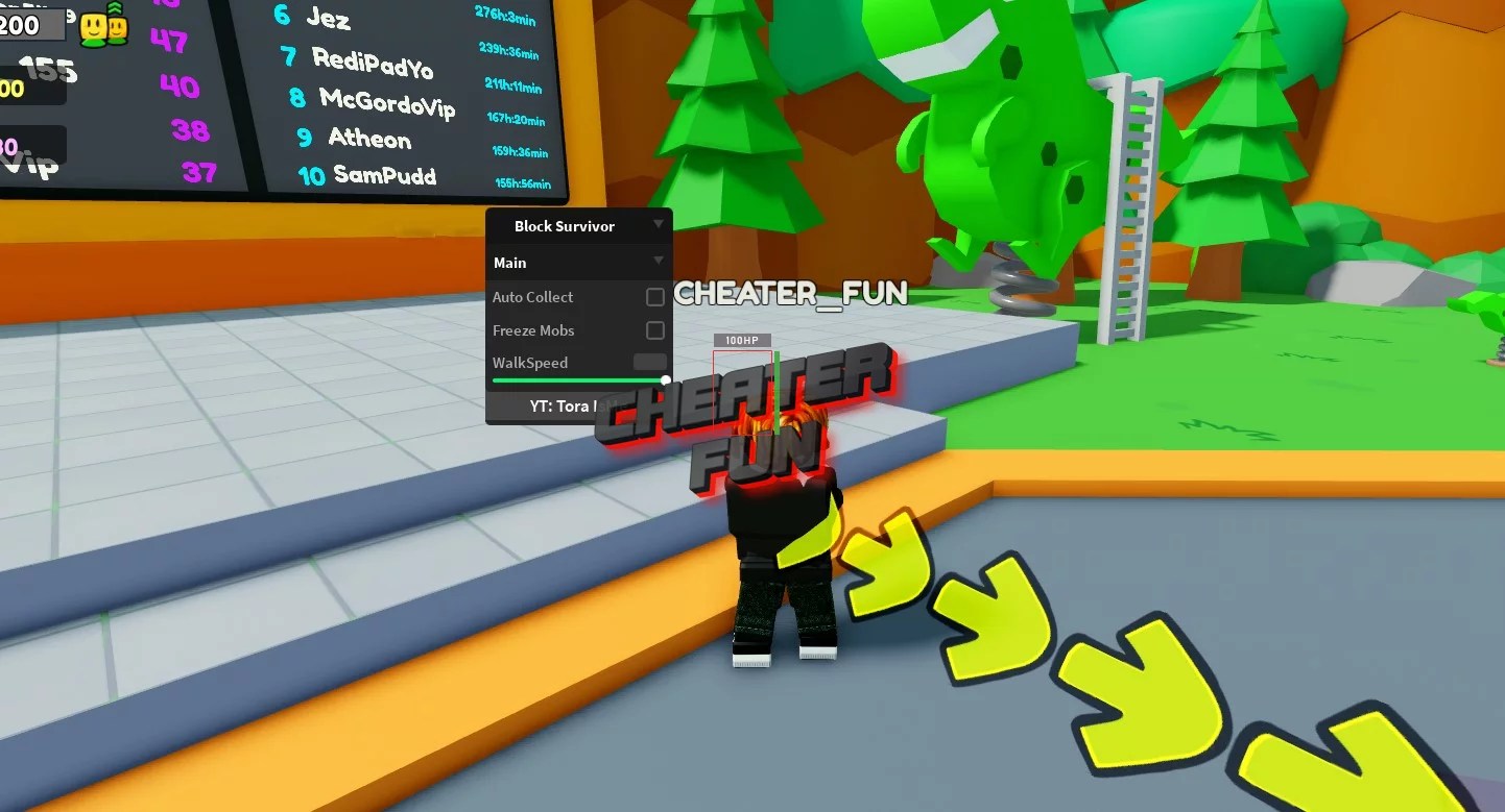 Roblox Block Survivor Script Auto Collect, Freeze Mobs