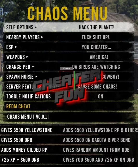 RDR2 Chaos Mod Menu Hack + Lua Executor