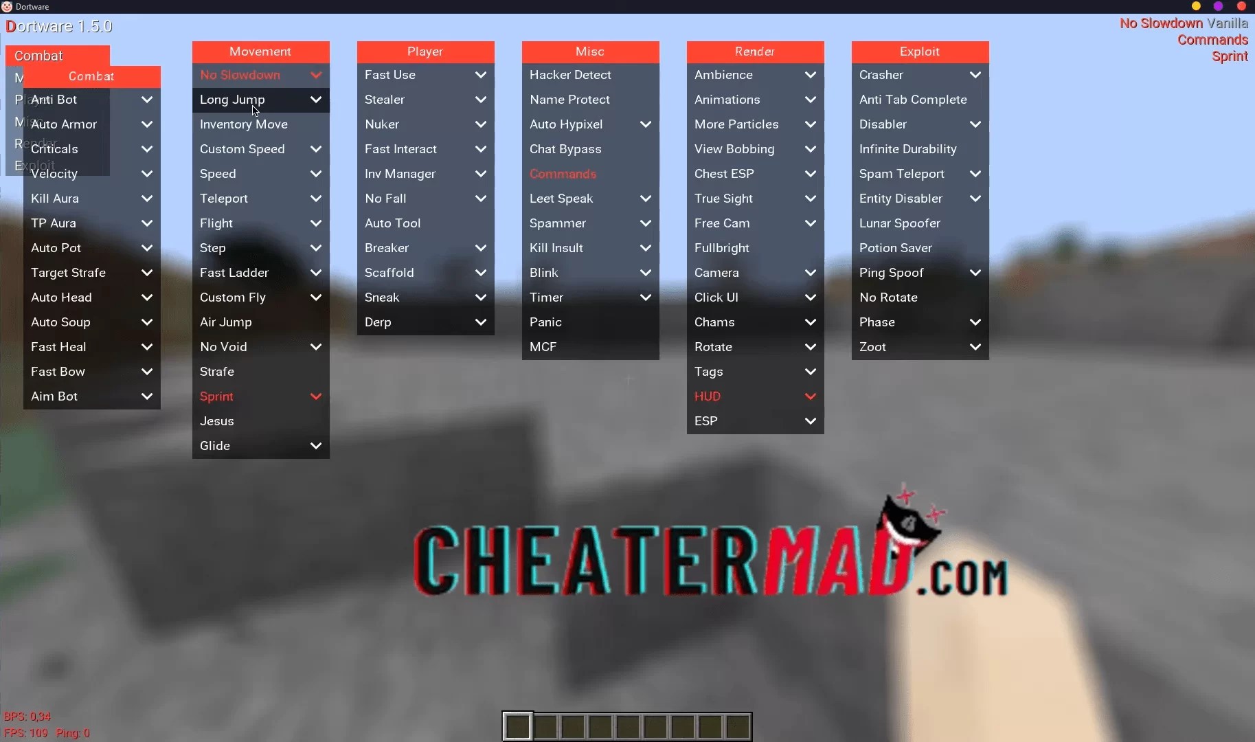 Minecraft DortWare Hack Client 2021 Free Download