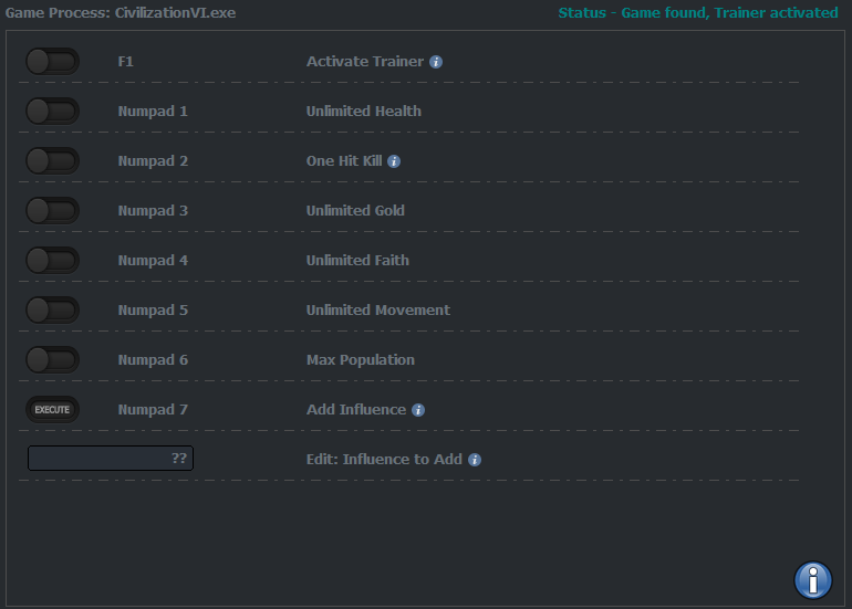 Civilization VI Trainer - FearLess Cheat Engine