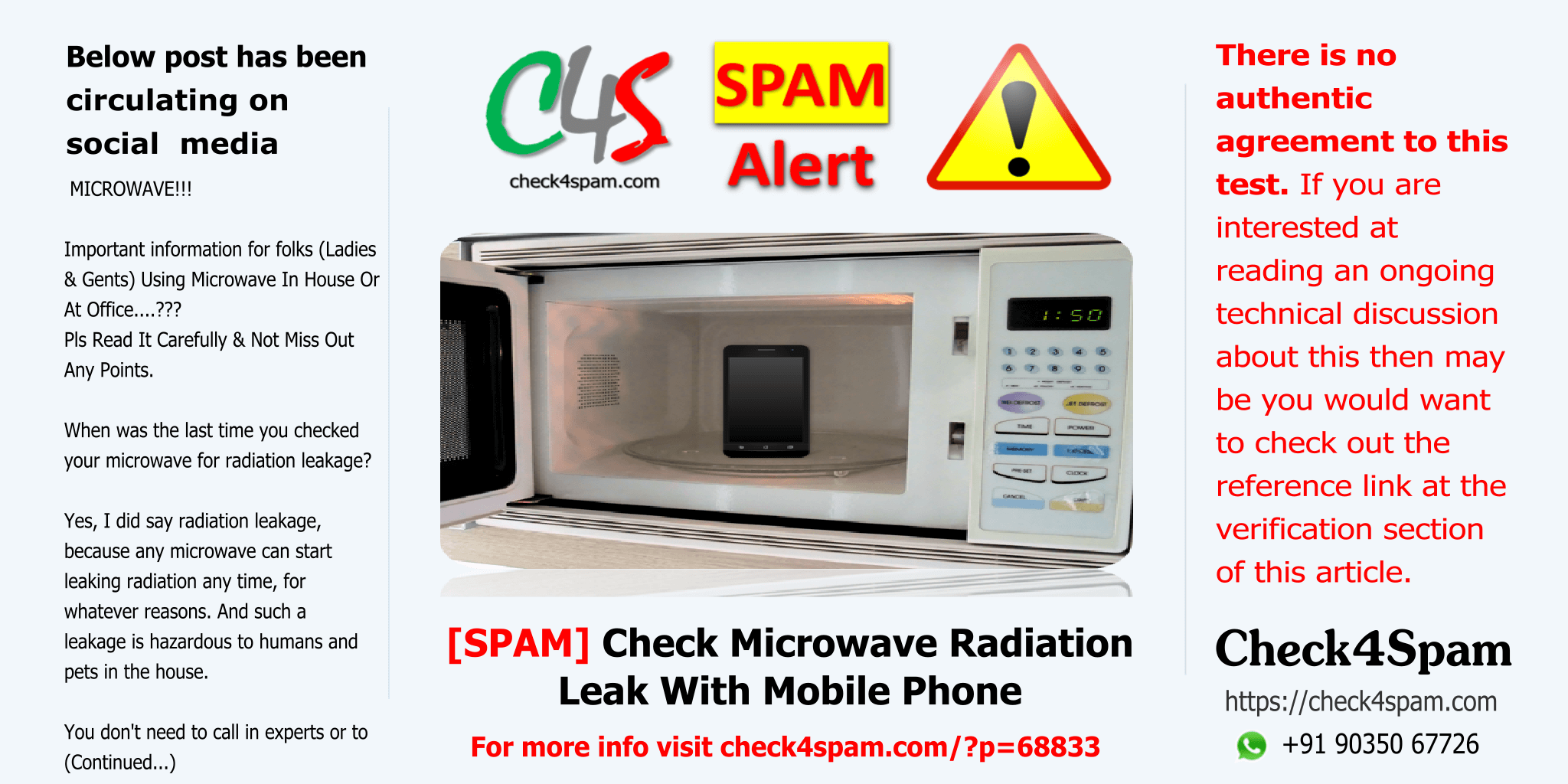 [SPAM] Check Microwave Radiation Leak With Mobile Phone Check4Spam