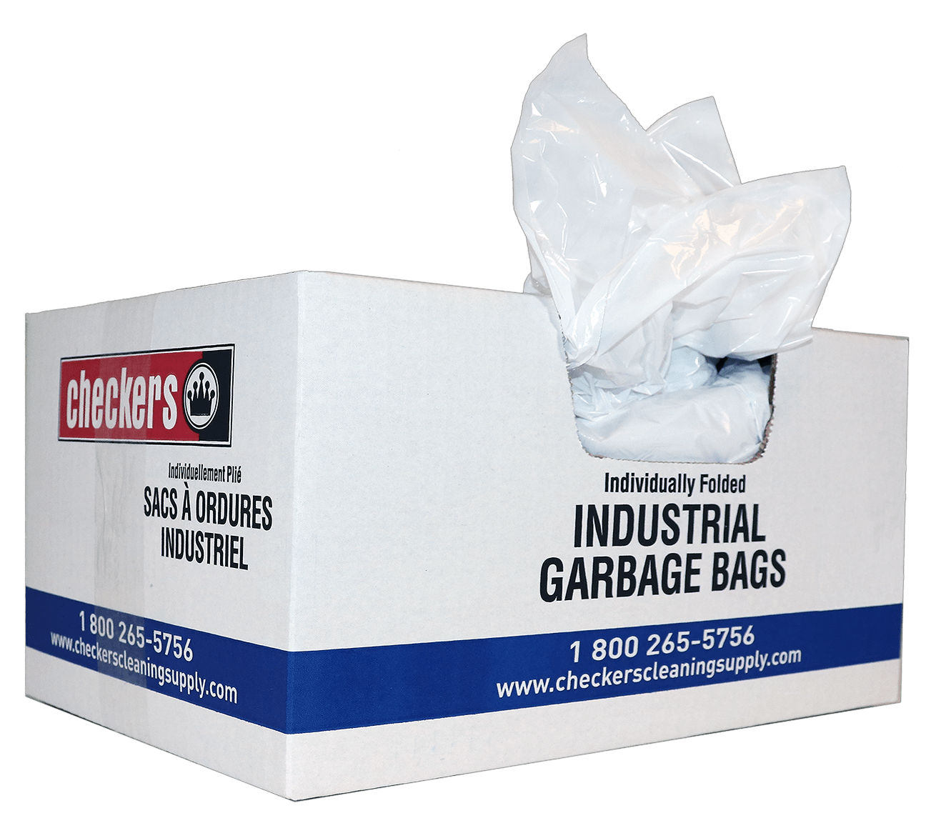 24 x 22 WHITE GARBAGE BAGS 500/case Checkers Cleaning Supply