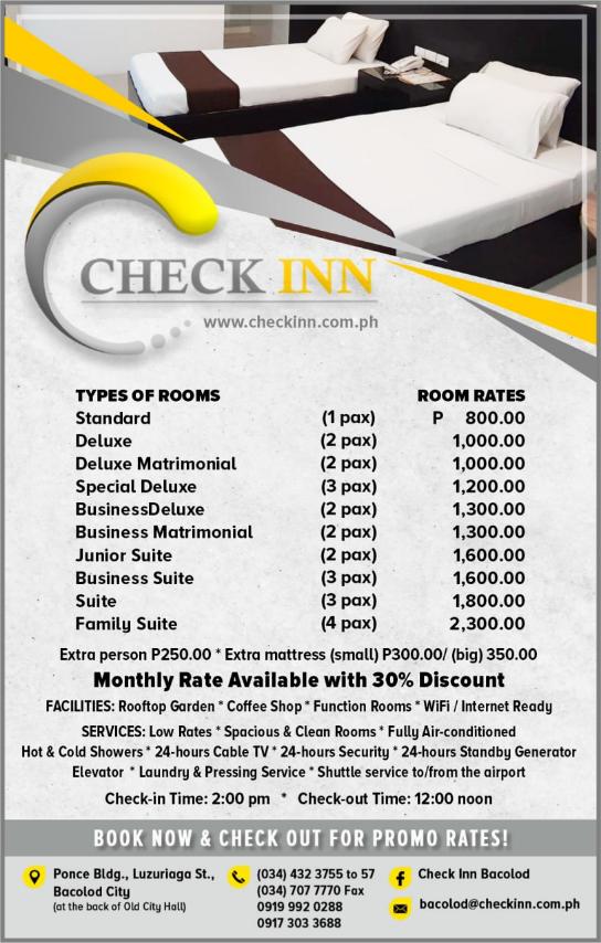 Check Inn Bacolod Rates