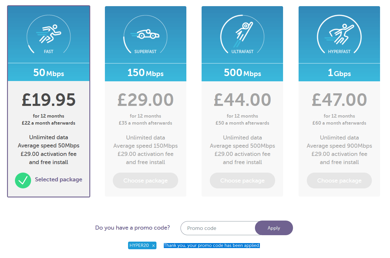 Hyperoptic Broadband Promo code (2024)
