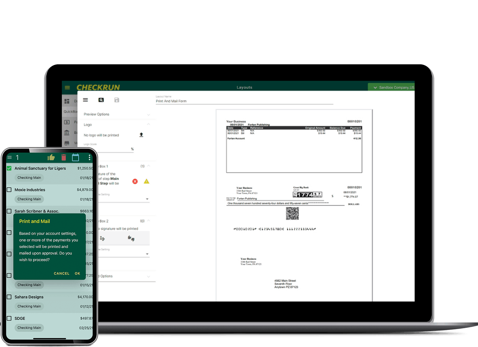 SameDay Check Mailing Service Print and Mail Checks Online