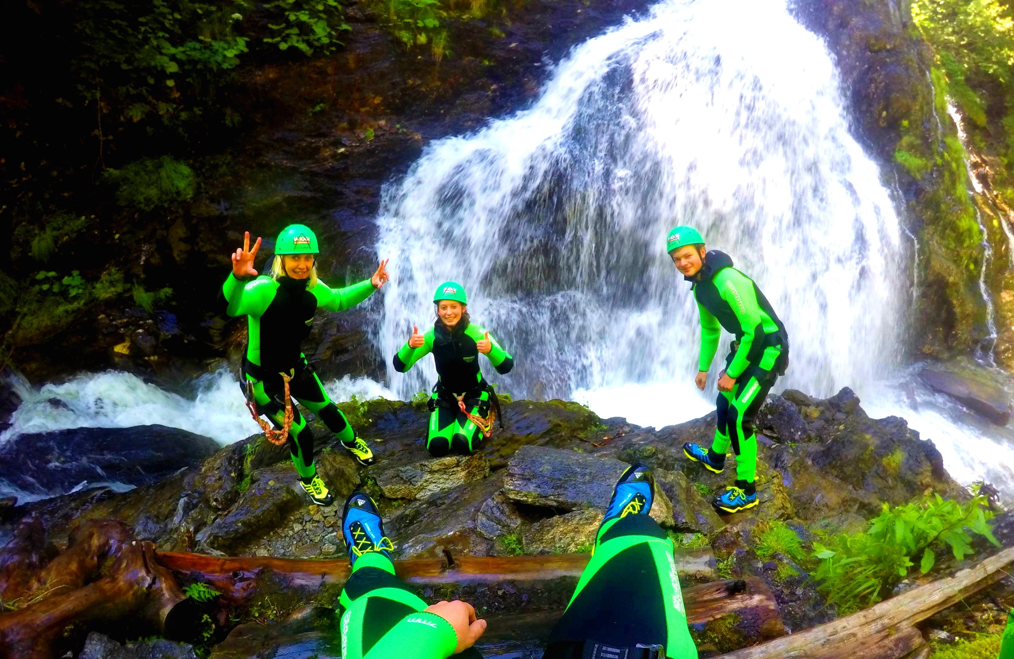 Canyoning für Einsteiger in der Alpenrosenklamm Apache von Wiggi Rafting