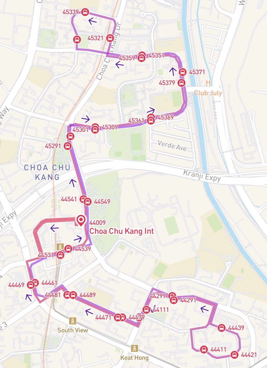 Bus 307 Route Map Designing Bus Service Route Diagrams On Busrouter Sg – Lim Chee Aun