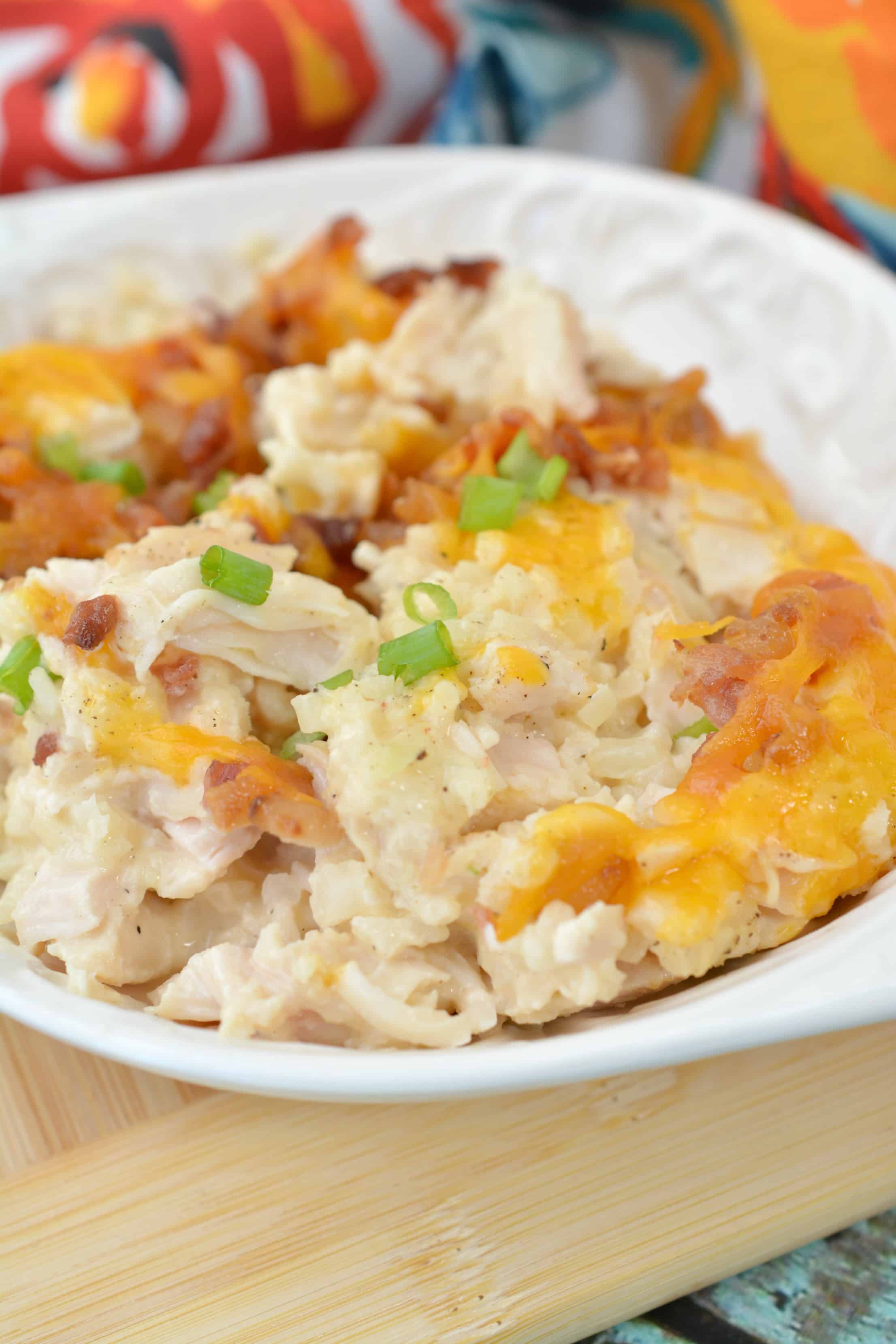 Creamy Cauliflower Chicken Casserole Easy Keto Casserole