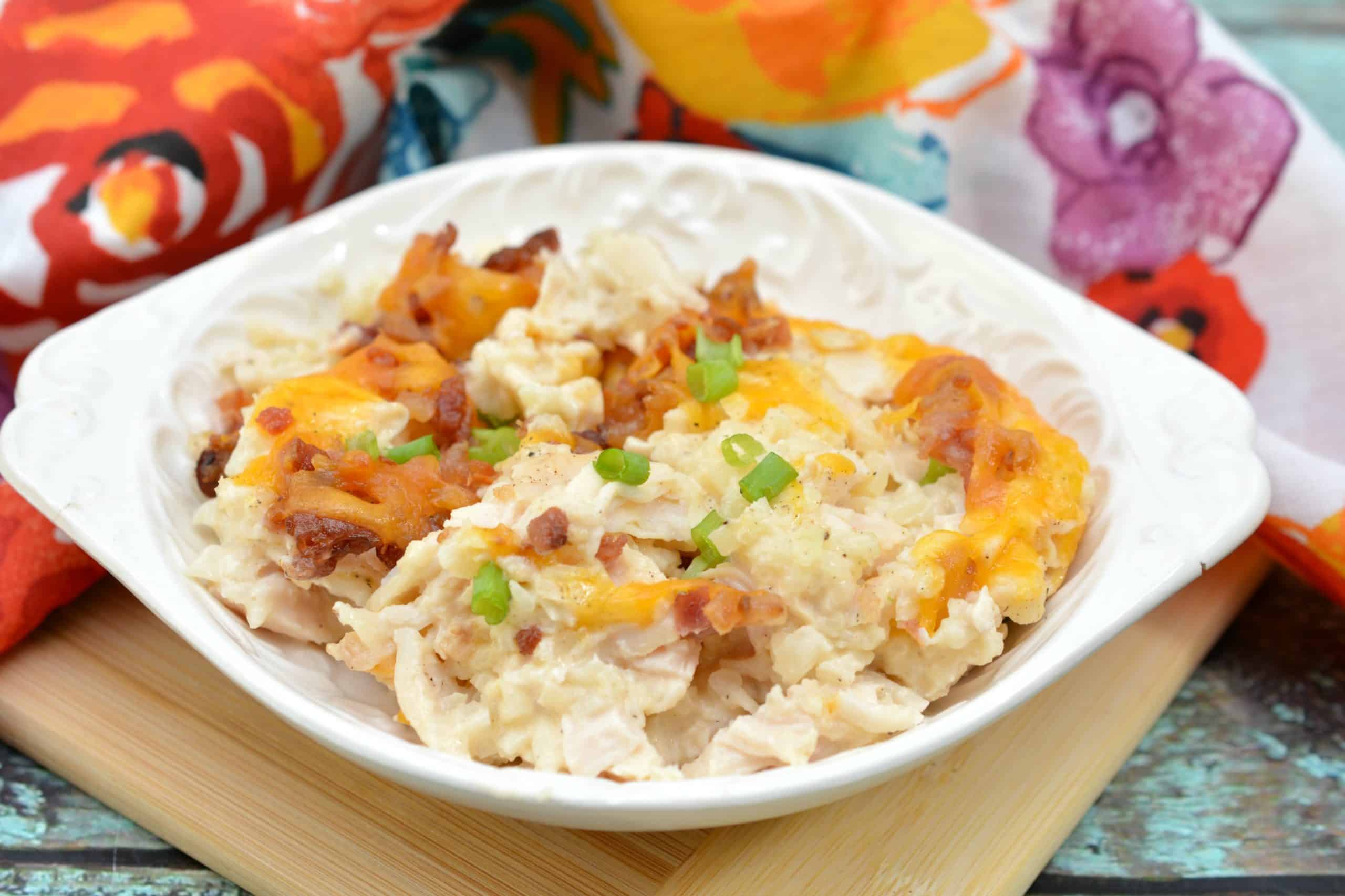 Creamy Cauliflower Chicken Casserole Easy Keto Casserole