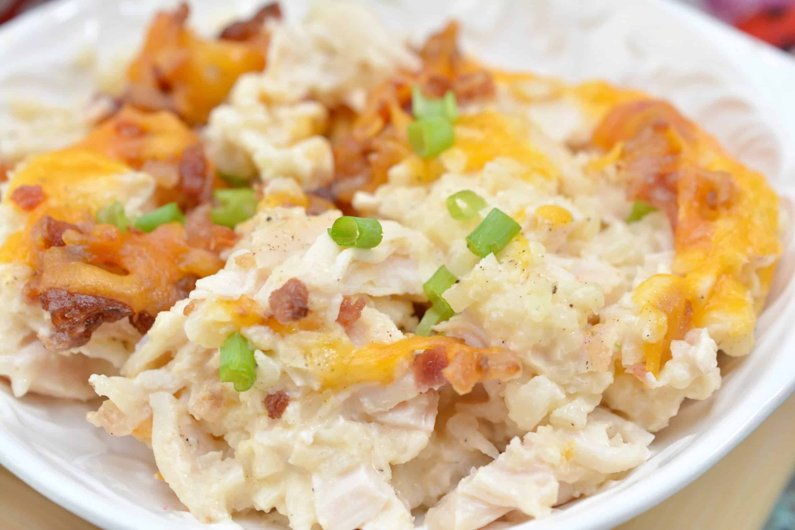 Creamy Cauliflower Chicken Casserole Easy Keto Casserole