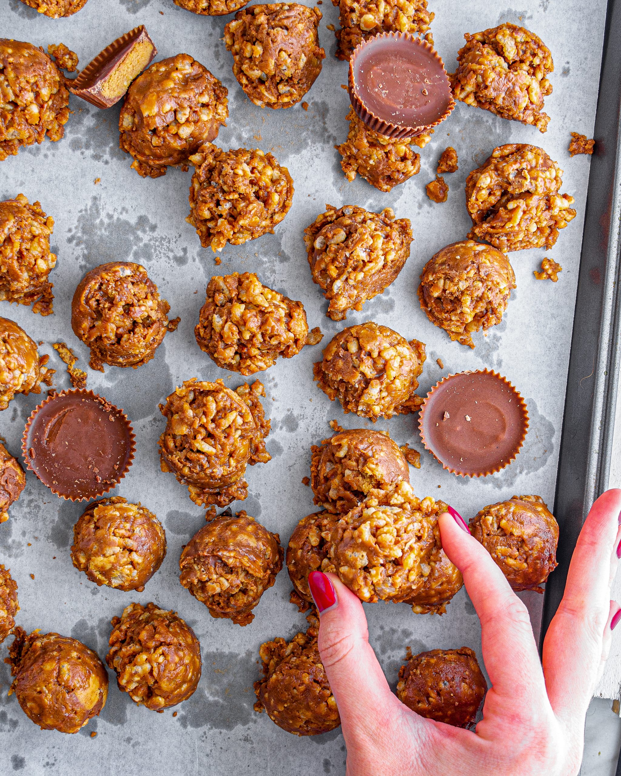 No Bake Reese’s Krispy Cookies CheekyKitchen