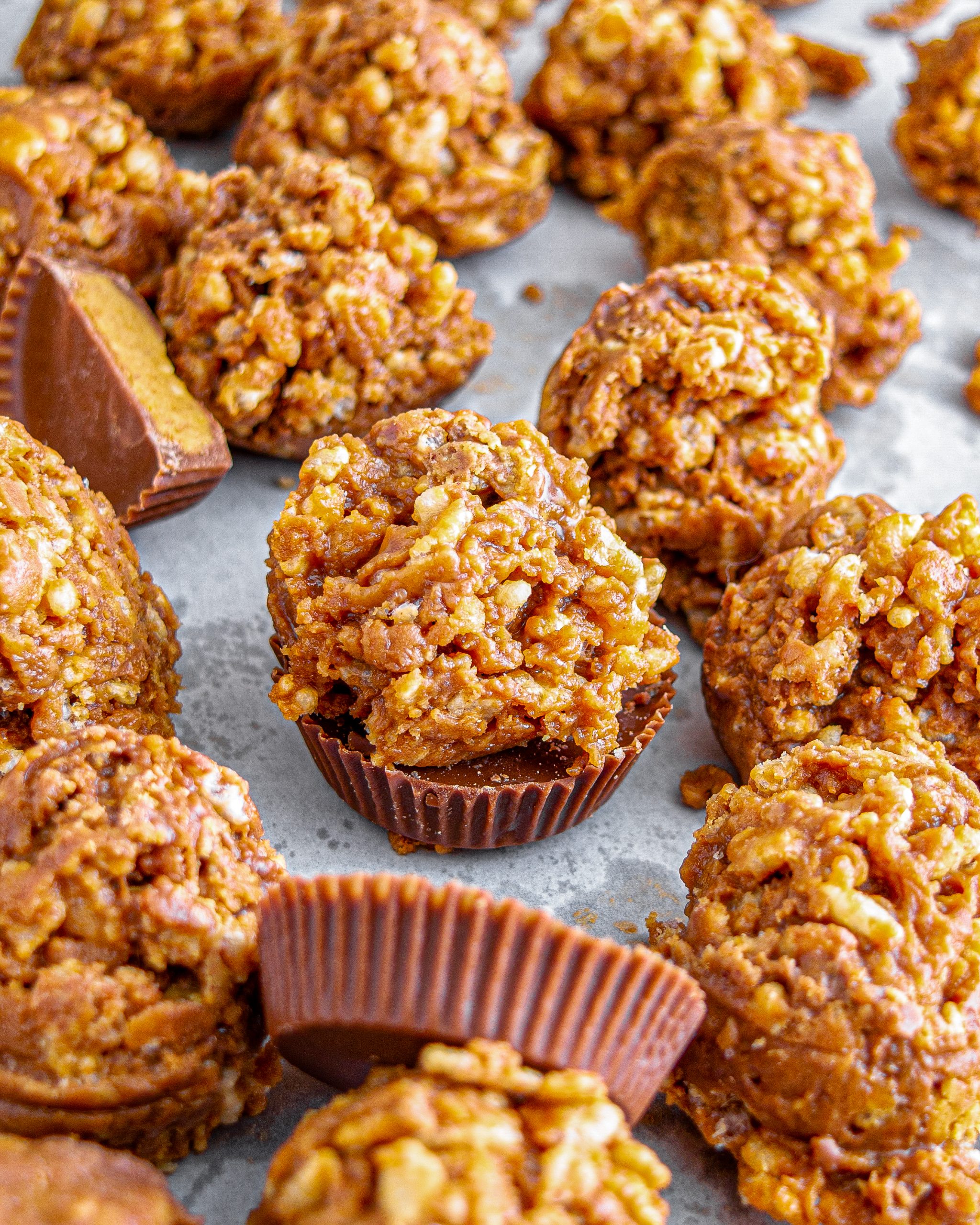 No Bake Reese’s Krispy Cookies CheekyKitchen